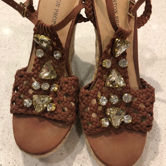 Cute Embellished Boston Proper Wedge Sandals! - Picture 3 of 5